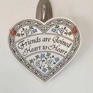 Spooner Creek Designs Ceramic Wall Heart Friends Are Joined Heart To Heart